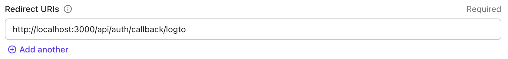 Redirect URI ใน Logto Console